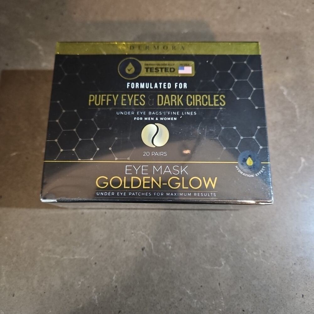 DERMORA Golden Glow Under Eye Patches (20 Pairs Eye Gels) Sealed Box!!